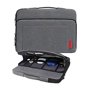 Image of iCozzier 13-13.3 Inch Laptop Sleeve with Large Side Organizer Pocket Electronic Accessories Storage Briefcase for 13" Ultrabook/Notebook/MacBook - Grey