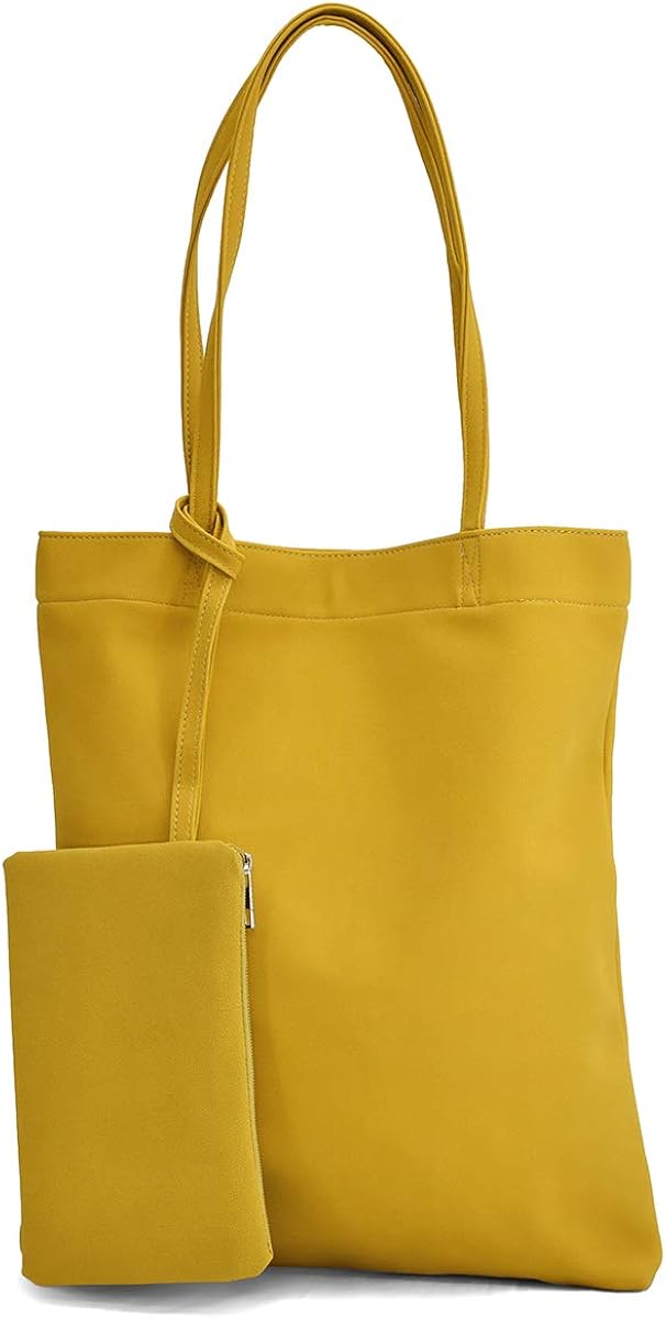 ポーチ付き A4 サイズ 収納可能 シンプル トート バッグ ［プレックス］ マット 合皮 トートバック