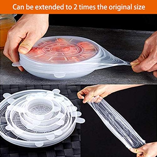 Silicone Stretch Lids, Silicone Food Covers 12 Pack, BPA 6 Different Sizes Silicone lids Fit Various Shape of Containers - Image 3