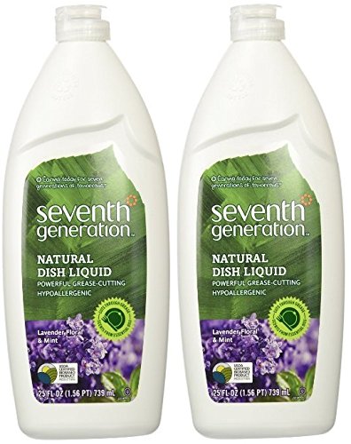 Seventh Generation - Natural Dish Liquid, Lavender Floral & Mint - 25 Ounce (2 Pack)
