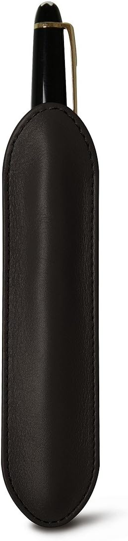 Lucrin - Single Pen Sleeve - Dark Brown - Genuine Leather