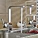 ROVATE Kitchen Sink Faucet Brass Single Handle Single Hole Hot/Cold Mixe Kitchen Basin Faucet,Chrome