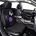 CAR PASS Universal Fabric Car Seat Covers,Print Purple Flower and Butterfly Seat Covers Full Set with Airbag Compatible, Fit Sedans,Cars,Vans,Suitable for Women & Girly (Black and Purple)