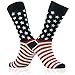 SUTTOS Men's Novelty American Flag Dress Socks, Patriotic Freedom USA Star Pattern Mid Calf Crew Socks 2 Pairs Pack