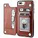 for iPhone 7 Plus/8 Plus Wallet Case with Card Holder,OT ONETOP Premium PU Leather Kickstand Card Slots Case,Double Magnetic Clasp and Durable Shockproof Cover 5.5 Inch(Brown)