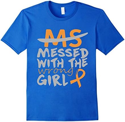 Men's MS Messed with the Wrong Girl T-Shirt 3XL Royal Blue