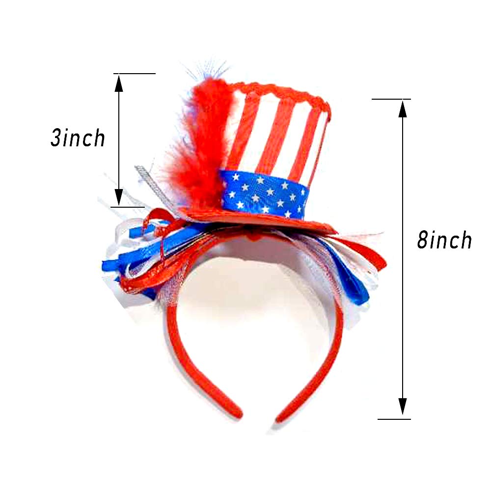 Women Fascinator Red White And Blue Hat Patriotic Hat 4th Of July