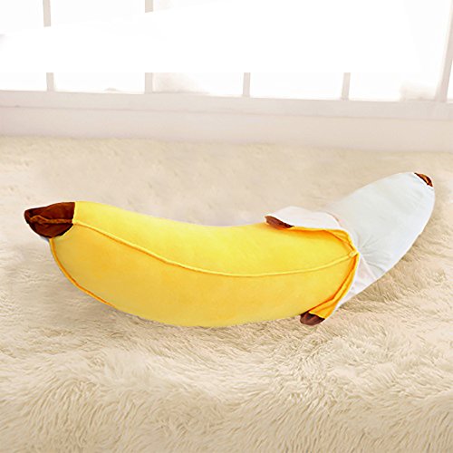 Qpower Peeled Banana Plush Stuffed 17.7” 45cm Cute Pillow Cushion Doll Toy Birthday Gift