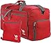Bago Foldable Duffel Bags for Traveling Women & Men - 60L Medium Packable Duffle Bag for Travel with Shoe Compartment - Water Repellant, Heavy Duty, Lightweight Folding & Collapsible (Red)