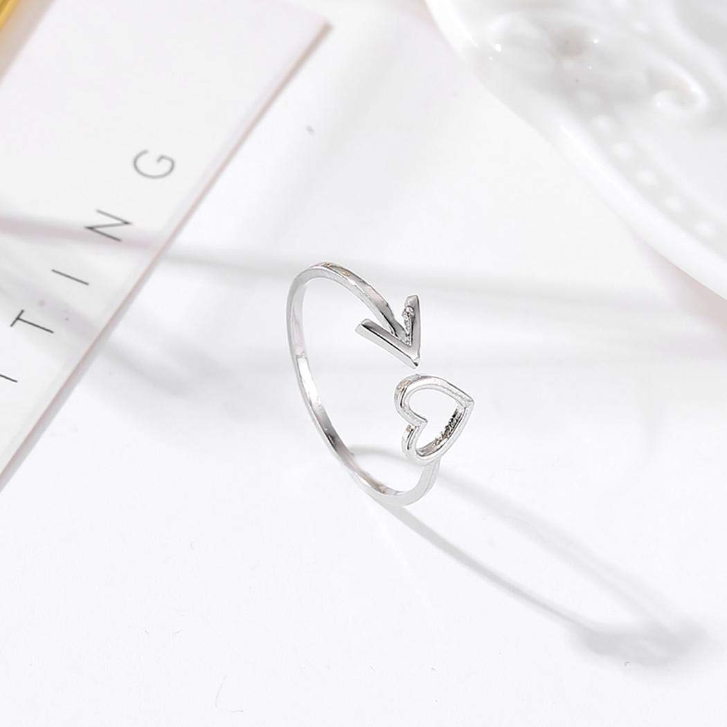 Lindames Women Jewelry Fashion Heart Arrow Shape Ring Rings