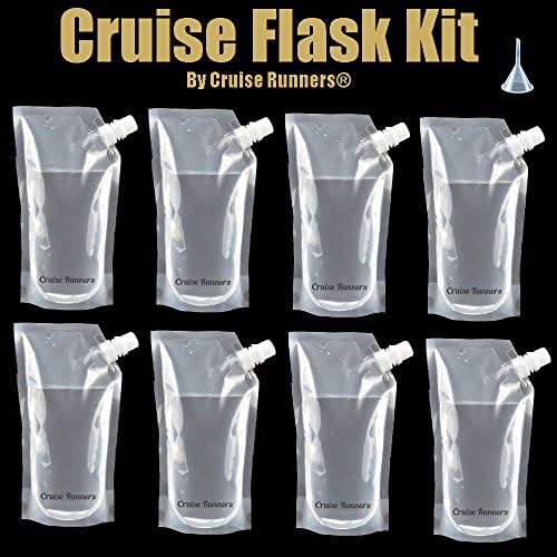CRUISE RUNNERS Brand Ship Kit Flask 8 32oz Pack Sneak Alcohol Runner Rum Liquor Smuggle Booze Gift (8 x 32oz.)