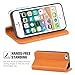 SHIELDON iPhone SE Case, Genuine Leather iPhone SE Wallet Case Slim Flip Cases Cover with Kickstand & Credit Card Slots, Magnetic Closure Compatible with iPhone SE - Tan