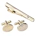 PiercingJ 3pcs Men's Stainless Steel Exquisite GQ Cufflink and Tie Clip Set