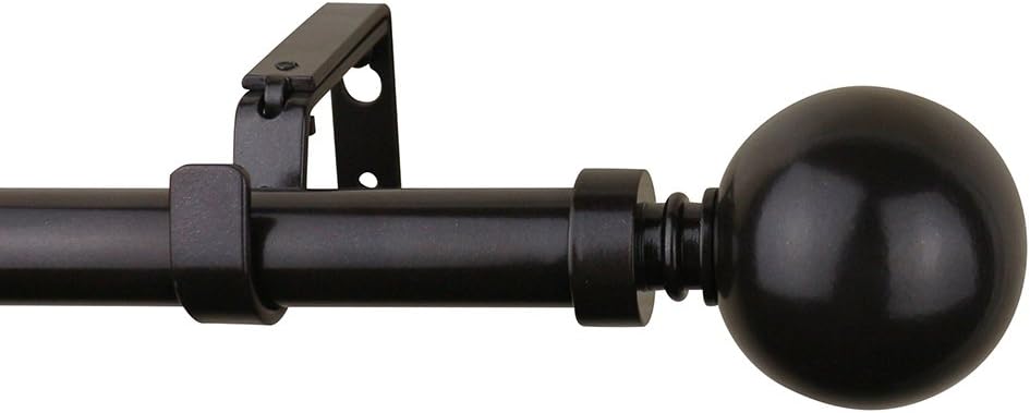 MERIVILLE 1-Inch Diameter Ball Single Window Treatment Curtain Rod, 48-Inch to 84-Inch, Glossy White: Home & Kitchen