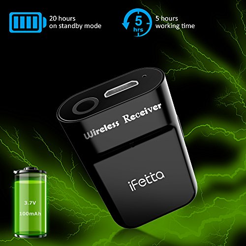 image for Ifecco Bluetooth Receiver, Portable Wireless Receiver Hands-free & Wir