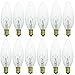 Sunlite 40099 Incandescent Torpedo Tip Clear Chandelier Light Bulb, 60 Watts, 550 Lumens, European Base (E14), Dimmable, for Chandeliers, Lamps, Fixtures, 12 Count