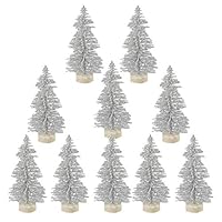 Wansan 10 Pcs Miniature Christmas Tree Micro Landscape Decoration Ornament Dollhouse DIY Craft for Christmas Garden Outdoor Home Decor