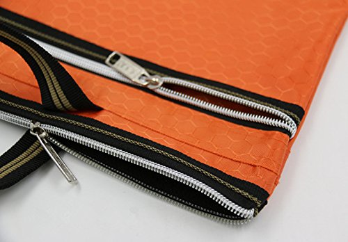 Funnylive Set of 5;Document File Holder Zipper File Bags Football Shape Shopping Bags Multicolor Double Zip Pocket Handbag ( A4 Size, Random Color )