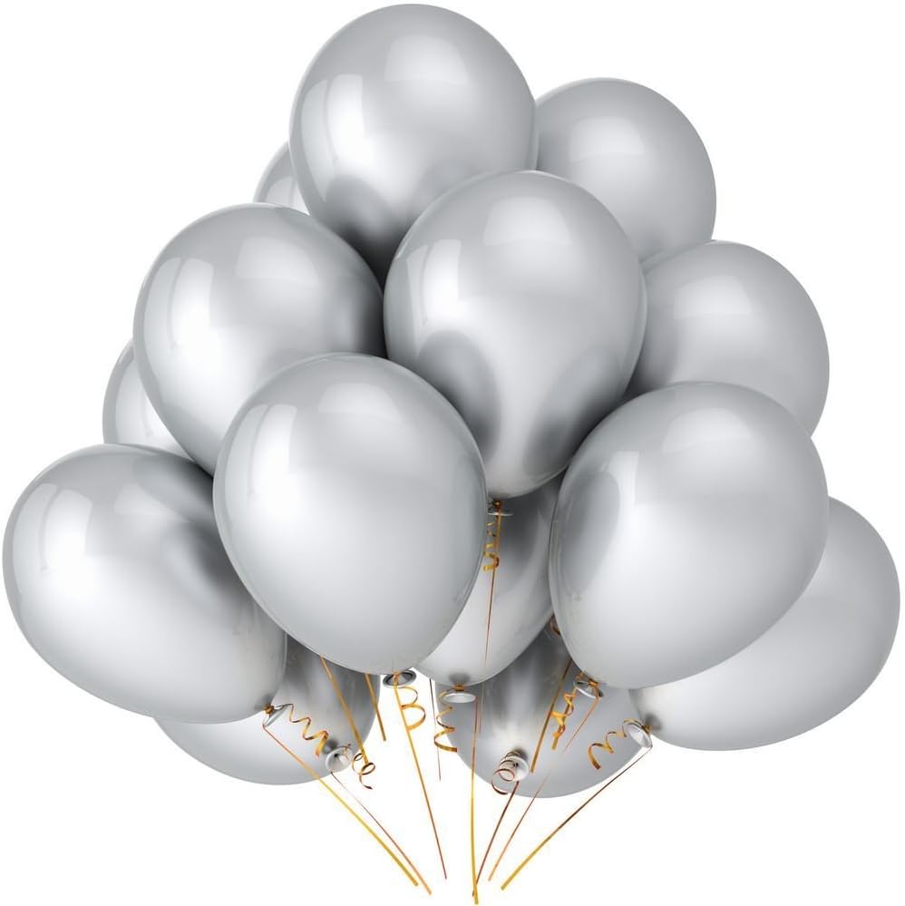 5pcs Metallic Silver Helium Quality Latex Party Balloons Birthday Wedding Anniversary Christening Christmas Party Decoration Baloon 12" - Image 4