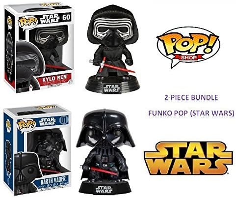 AAAGreatest Gift: 2 Piece BUNDLE FUNKO POP Kylo Ren & Darth Vader Action Figures Star Wars, 4"/10cm Bobble-head/Head-shaking Car Dashboard Design, Kids Figurine Gift Toy (Boxed)