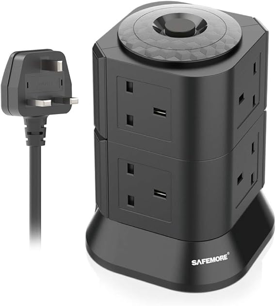 SAFEMORE 8 Gang Extension Lead, Surge Protected Amazon.co.uk Electronics