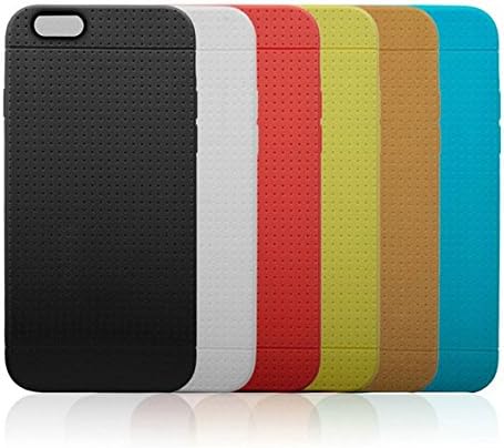 Profones® Perforated Mesh TPU Extra Grip Silicone Cover Case for iPhone 6 4.7" & iPhone 6 Plus 5.5" (iPhone 6 4.7", White)