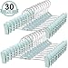 Skirt & Pant Hangers with Clips for Women - 30 Pack Space Saving Stackable Cute Skirt Hangers with Clips - Non-Slip, Adjustable for Kid, Men, Children, Baby, Green