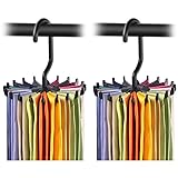 2 Pack IPOW Updated Twirl Tie Rack Belt Hanger Holder Hook for Closet Organizer Storage (Kitchen)
