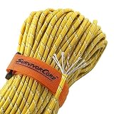 Titan SurvivorCord | Reflective Yellow | 103 Feet | Patented Military Type III 550 Paracord/Parachute Cord (3/16" Diameter) with Integrated Fishing Line, Fire-Starter, and Utility Wire.
