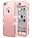 ULAK iPhone 5C Case,5C Case, Hybrid Shock-Absorption Anti-Scratch Case Soft Silicone Rubber Hard Plastic Protective Cover for Apple iPhone 5C, Rose Gold