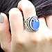 MOJO JEWELRY Mood Ring Changing Color for Adults Antique Sterling Silver Vintage Statement Rings Women RS019
