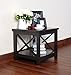 Espresso Finish Wooden Square Chair Side End Table with Shelf by eHomeProducts