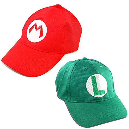 Luigi Costumes Gay - 2 Mario Bros Hats - Baseball Caps for Kids - Perfect for