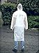 AIRCEE Lightweight Rain Cape Hooded Jacket Poncho Raincoat With Visor (M, White)