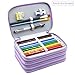 YOUSHARES 72 Slots Pencil Case - Handy Large Capacity Oxford Multi-layer Zipper Pencil Bag for Color Pen, Colored Pencils, Watercolor Pens, Makeup Brush, Cosmetic Brushes, Gel Pen and More (Violet)