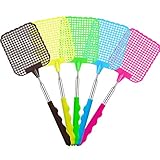 Tatuo 5 Pack Extendable Fly Swatter, Manual Swat Pest Control with Strong Flexible Durable Telescopic Handle, Lightweight, Assorted 5 Colors