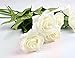10 Pcs Real Touch Silk Artificial Rose Flowers Silk Gluing PU Fake Flower Home Decorations for Wedding Party or Birthday Garden Bridal Bouquet Flower Saint Valentine's Day Gifts Party Event(White)