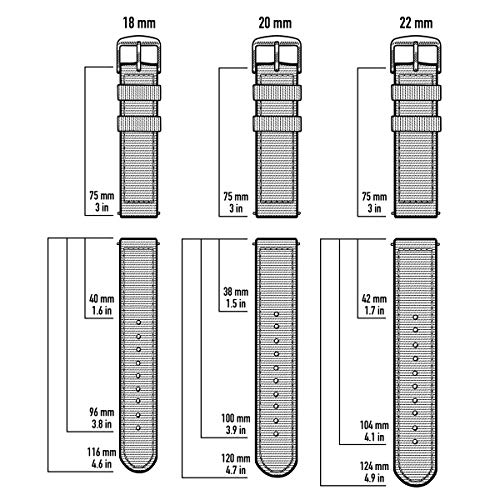 Archer Watch Straps Seat Belt Nylon Quick Release Watch Bands (Red, 22mm) - Thumbnail 3