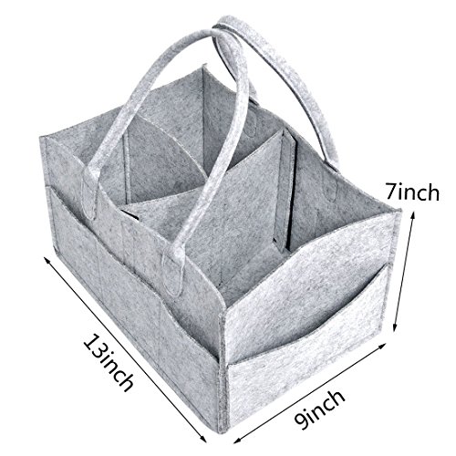 YUENA CARE Diapers Caddy Storage Bag Muitifunction Baby Nappy Organizer Nursery Bin Gray