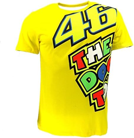MotoGP Valentino Rossi 46 Baseball T-Shirt Outdoor Sport T-Shirt (LChest112cm/44in), Yellow