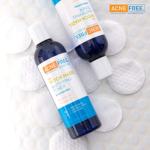 AcneFree Witch Hazel Mattifying Toner Pack of 2, 8.4oz each, With Witch Hazel, Glycolic Acid, Aloe Vera, Toner to Help Rebalance Skin's PH and Remove Excess Oil