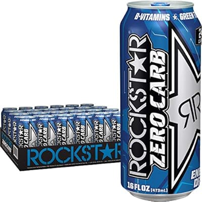 Amazon Com Rockstar Zero Carb Energy Drink 0 Sugar 0 Calories And 0 Carbs With Caffeine And Taurine 16 Fl Oz Pack Of 24 Grocery Gourmet Food