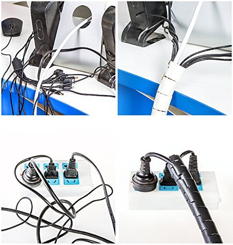 Cable Organizer Coiled Tube Sleeve Cable Cable Management Sleeve White chengsi NBXG0061 bai1528 - Thumbnail 4