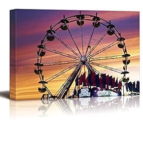Canvas Prints Home Artwork Decoration Ferris Wheel Canvas Wall Art for Living Room, Bedroom - 12x18 inches