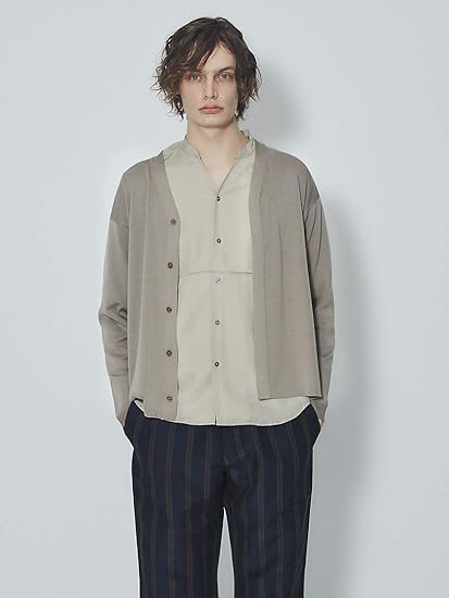 Amazon アバハウス Abahouse トップス フルニードルvネック カーディガン メンズ グレージュ 46 M カーディガン 通販