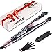Professional Hair Straightener 2 in 1 Curling Iron Tourmaline Ceramic Twisted Flat Iron Fast Heating-up Adjustable Temp with LCD Digital Display&Auto Shut-off Hair Styling Tools for All Types
