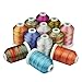 Simthreads 12 Multi Color Variegated Color Embroidery Machine Thread 1000 Meters Each for Janome Brother Pfaff Babylock Singer Bernina Husqvaran and Most Home Sewing Embroidery Machines