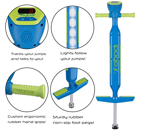 Flybar iPogo Jr. - Worlds First Interactive Counting Pogo Stick For Kids Ages 5 to 9 (Blue)