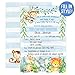 Boy Jungle Safari Baby Shower Invitations - Safari Animal Invitation - 20 Fill-In Invitations - Blue Boy Baby Shower Party - Monkey, Lion, Elephant, Giraffe - Envelopes Not Included
