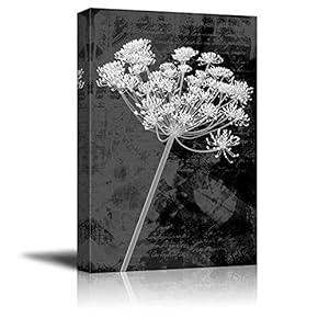 Vintage Styled Bouquet of Flowers in Black and White - Canvas Art Home Art - 12x18 inches
